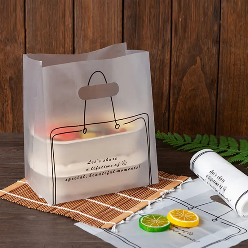 Прозрачный пластиковый пакет для напитков с принтом на заказ, прозрачный пакет для молочного чая, пластиковый пакет с ручкой для переноски