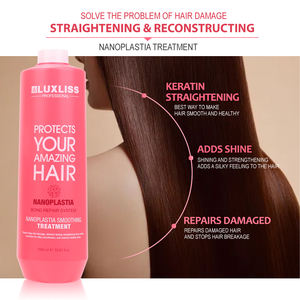 Luxliss Nano Plastic <strong>Hair</strong> Straightening Cream Smooth Restore Shine Anti Fizz Formaldehyde-free Brazilian Keratin <strong>Hair</strong> <strong>Treatment</strong> - Product Image 2