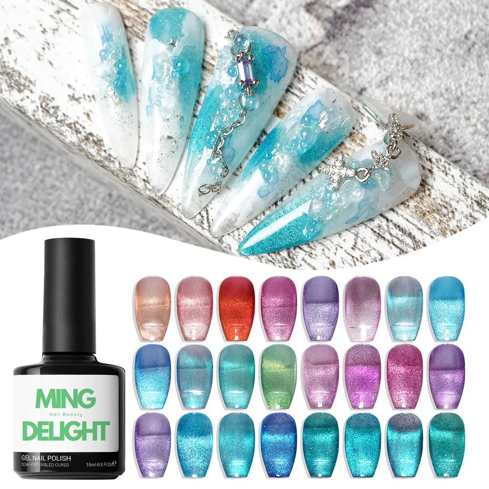 Professionale di alta qualità 48 colori nail art diamante occhio di gatto uv gel smalto