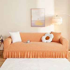 Housse de canapé gaufrée avec jupe à volants pour salon, housse de canapé matelassée douce à couverture intégrale, décoration intérieure - Product Image 3