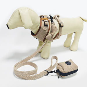 Conjunto de arnés de terciopelo de lujo para mascotas, cómodo Collar de perro de PVC, lazo de aleación, cinta pequeña y mediana, fibra de goma de silicona, nailon y poliéster - Product Image 2
