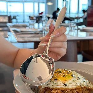 Funny Long Handle Stainless Steel Serving Spoon | Novelty Gag <b>Gift</b> Tableware for Student Dorm Kitchen & Party - Product Image 1