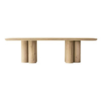 Meubles de salle à manger minimalistes, restaurant de restauration rapide, table à manger rectangulaire en placage de chêne blanc pour 6 personnes, pour usage commercial