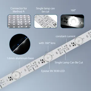 LED hard strip DC12V reticolo retroilluminazione striscia dura con SMD3030 tenda a 160 gradi lente diffusione LED barra striscia