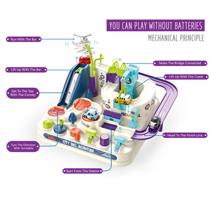 Patytoys Cadeaux de Noël Jeux de réflexion <span class=keywords><strong>pour</strong></span> enfants Voitures sur <span class=keywords><strong>rail</strong></span> en plastique Jeux de course de voitures de sauvetage en ville Aventure - Product Image 3