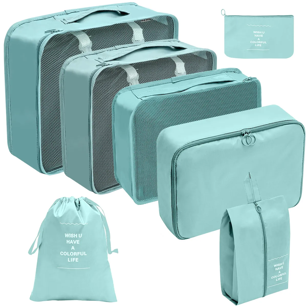7 पीसी संपीड़न सामान सेट नेवी रेड सूटकेस ऑर्गनाइज़र ब्लू ट्रैवल बैग गुलाबी ऑर्गनाइज़र ग्रे पर्सनल पैकिंग क्यूब्स ट्रैवल बैग