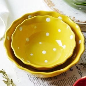 Bol de service en <span class=keywords><strong>porcelaine</strong></span> de cuisine, vaisselle colorée pour les fêtes, ustensiles de cuisson personnalisés, ramequins, bols <span class=keywords><strong>à</strong></span> soupe et <span class=keywords><strong>à</strong></span> salade, bols ronds en céramique - Product Image 2