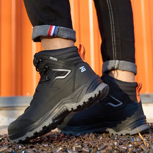 Chaussures de protection du travail en cuir microfibre à lacets hauts chaussures de randonnée anti-écrasement anti-coup de couteau pour hommes chaussures de sécurité - Product Image 5