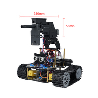 Kit de Robot Char de Combat Réaliste Contrôle Mobile avec Capteur d'Obstacles Programmable pour Arduino