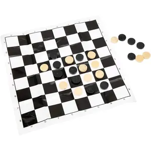 Praktisches Set mit 0,75 Zoll hölzernen Checkers Brett Spielsteine Checkers in Durchmesser Checkerteile