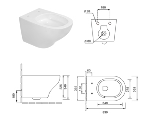 Nouveauté Articles sanitaires Toilette suspendue bon marché Toilette de salle de bains Toilette Tornado P Piège à cuvette suspendue au mur pour hôtel - Product Image 6