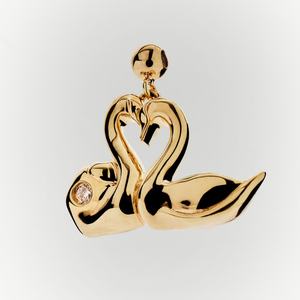 Pendentif de collier DIY tendance en acier inoxydable et or 18 carats, avec pierre principale en zircon motif cerise, de la série quotidienne européenne et américaine, style jeu de cartes - Product Image 6