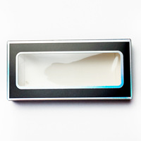 Boîte en papier de luxe vide pour faux cils, personnalisée, avec fenêtre transparente en PVC, pour emballage cosmétique de cils