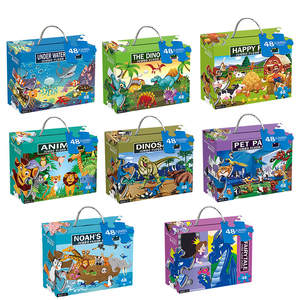 Grosse Puzzle en blocs, ensemble de jouets éducatifs pour enfants, thème océan, ferme, animaux, dinosaure - Product Image 2