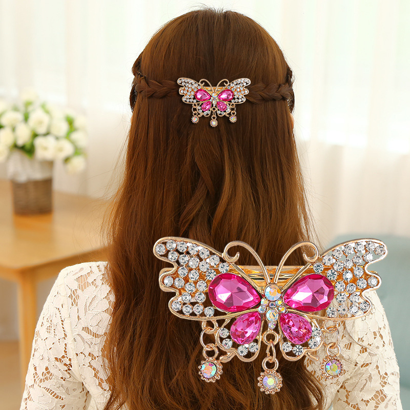 Luxury Hair Clips with Full Crystal Butterfly Design display picture 3