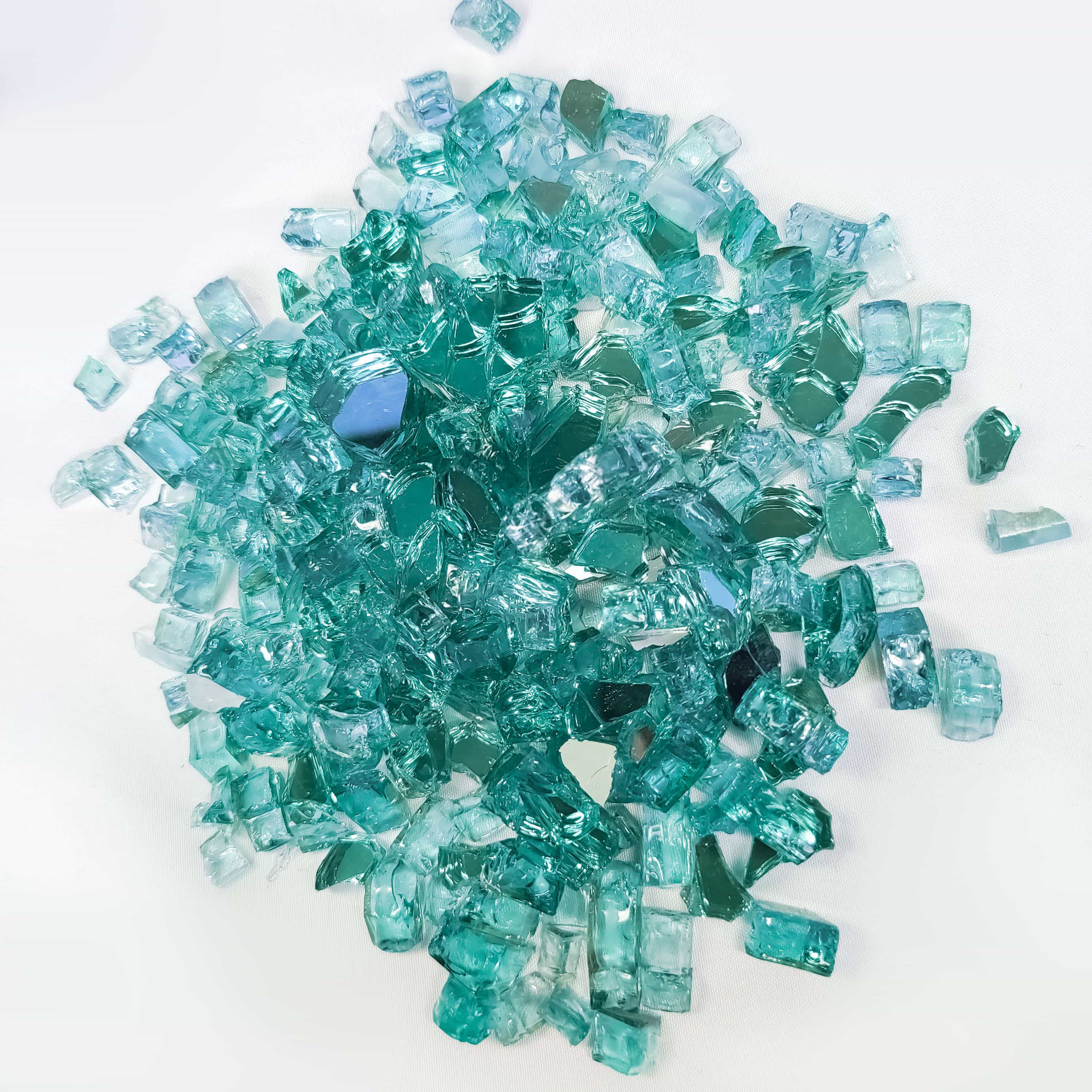 Pierres réfléchissantes bleu ciel pour foyer