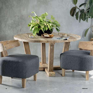 Kate Round <b>Dining</b> <b>Table</b> 90cm Diameter with 4cm Thick Solid Wood <b>Top</b> Modern <b>Dining</b> <b>Table</b> for Home Restaurant Cafe - Product Image 3