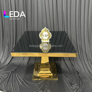 Table ronde à gâteau en acier inoxydable doré de haute qualité LEDA, table à gâteau moderne pour banquet, vente chaude - Product Image 2