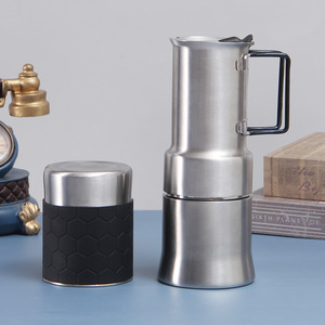 Pression à main Portable en acier inoxydable italien, pot moka pour espresso, 300ml - Product Image 2