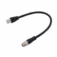 Conector Industrial Circular X Code M12 de 8 Pines, Enchufe Macho en Ángulo a Conector RJ45 IP67 a Prueba de Agua con Arnés de Cables