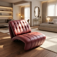 Fauteuil de détente moderne en cuir PU durable, chaise longue pliante de luxe léger pour balcon, hôtel, école, maison, bureau, chambre