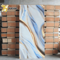 Panneaux muraux imperméables et ignifuges sur mesure, faciles à installer, design moderne, feuille de marbre PVC 3D pour usage domestique et commercial