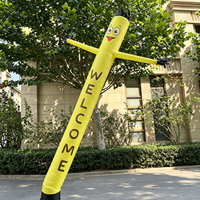 Giant Yellow Now Open 6m Air Dancer Inflatable Advertising Oxford Cloth Waterproof Outdoor Promotion Event Display Built-In Fan