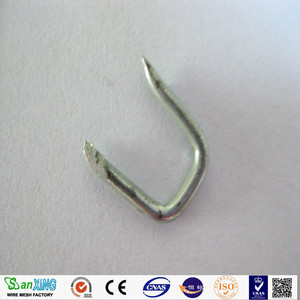 Clous en acier galvanisé de type U de 1 pouce à pointe acérée, zingués pour la fixation de clôtures en fil barbelé - Product Image 2