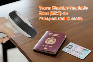 Escáner de Código de Barras Portátil con Lector de OCR para Tarjetas de Identificación y Pasaportes USB/RS232 para Aeropuerto HS-6201C - Product Image 3