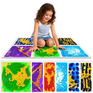 Dalles de sol sensorielles liquides texturées, tapis d'enseignement <span class=keywords><strong>Montessori</strong></span> pour les cours de cognition sensorielle préscolaire - Product Image 1
