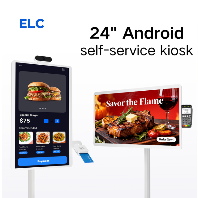 21/24/32 Inch Portable Touch Screen Order Kiosk Display Screen Lcd Advertising External POS Machine/NFC/Camera Connection