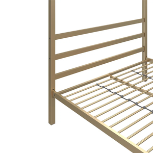 Eenvoudige Montage Oem En Odm Metalen Hemelbed Frame Queen Dubbele Grootte Met Hoofdeinde En Treeplank Stevige Stalen - Product Image 5