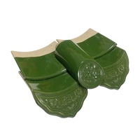 Tuiles de toit en céramique émaillée verte traditionnelle chinoise, tuiles de toit en argile et bambou directement de l'usine pour pagode et pavillon