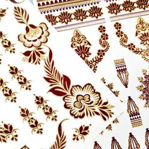 Adesivi per Tatuaggi all'Henné Indiano Marrone Dorato all'Ingrosso, Decalcomanie per Mani, Piedi e Corpo, Arte Corporea Impermeabile, Tatuaggi Temporanei - Product Image 6