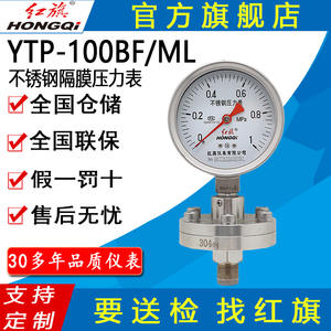 Manomètre à diaphragme Hongqi 100 mm en acier inoxydable YTP-100BF ML résistant à la corrosion et aux hautes températures - Product Image 5
