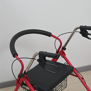 軽量折りたたみ式高齢者用歩行器、2-in-1ショッピングカート付き歩行車、屋外日常使用用パッド入りシート付き - Product Image 6