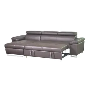 Luxury living Room furniture extension sofa bed leather sleeper