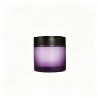 Bouteille en verre ambré givré de 80g 100g avec couvercle en plastique noir mat pour les soins de la peau et la crème pour le visage, pour crème pour le visage