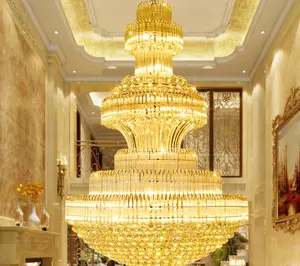 Modern aydınlatma büyük kristal kolye ışıkları lüks avize kristal top otel