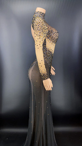 NOVANCE produttori di abbigliamento Y2378-B Custom strass strass di cristallo diamante abiti glitterati festa celebrità altri abiti da sposa - Product Image 6