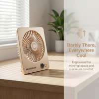 Ventilateur de table DAGEEDALEE 2000mAh personnalisé, ultra-mince, haute capacité, grand flux d'air, faible bruit, pour extérieur et bureau, avec affichage de la puissance