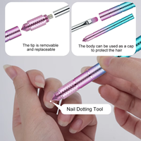 Pinceaux de manucure portables détachables en forme de bambou, manche tout métal de luxe, poils synthétiques, pour peinture sur ongles, DIY, manucure, voyage, usage quotidien