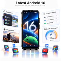 Smartphone robuste AGM Android 16 6 Go 128 Go 6,56 pouces HD+ 50 MP 5000 mAh IP68 IP69K Étanche NFC Double SIM 4G Téléphone mobile