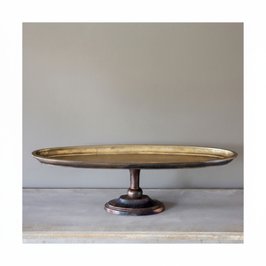 Soporte decorativo para tartas de metal negro de hierro con placa redonda de desplazamiento intrincado ideal para servir cupcakes pasteles en capas - Product Image 1