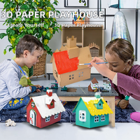 Kit de Manualidades para Colorear DAMAI, Casa de Juego de Papel 3D para Armar, Casa de Plástico para Pintar con Graffiti, Manualidades para Niños, Halloween