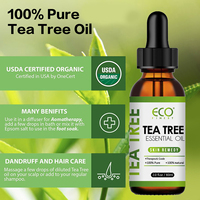 Huile Essentielle d'Arbre à Thé OEM Distillée à la Vapeur, Huile Naturelle Pure pour Diffuseur, Soins de la Peau, Soins des Cheveux, Huiles Essentielles Biologiques OEM ODM