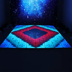 Wireless Built-in Battery Glass Magic Star Frosted Magnet Led Dance Floor For Sale Wedding