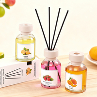 Ensemble de diffuseur de roseaux en verre de 130 ml, huile essentielle naturelle de luxe, écologique, parfum d'arôme, parfum pour la maison, la chambre à coucher, le bureau, l'air