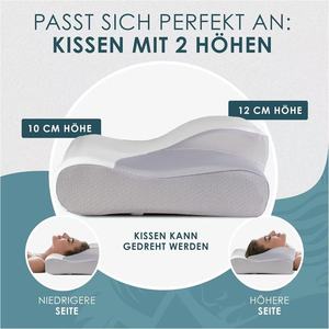 Adjustable Orthopedic Cervical Pillow, <b>Memory</b> <b>Foam</b> Neck Pillow for Pain Relief & Anti-Snore, Washable Hypoallergenic Cover - Product Image 2