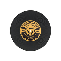 Sous-verre personnalisé transfrontalier avec logo, tapis antidérapant en vinyle en forme de disque CD, sous-verre à café isolant thermique en PVC souple et silicone